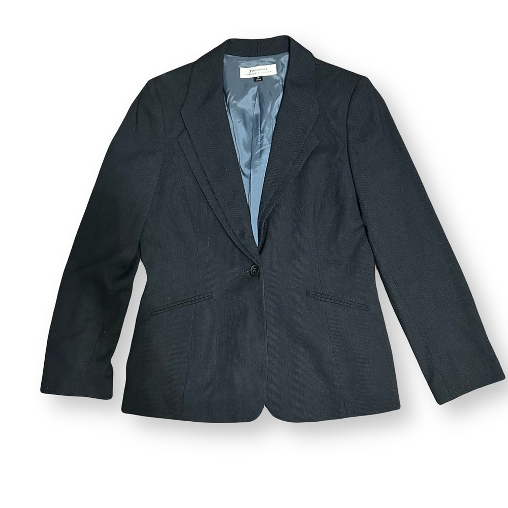 Tahari / Arthur S Levine Dark Blue & Black Pantsuit size 10 Blazer & Trousers - Picture 2 of 8